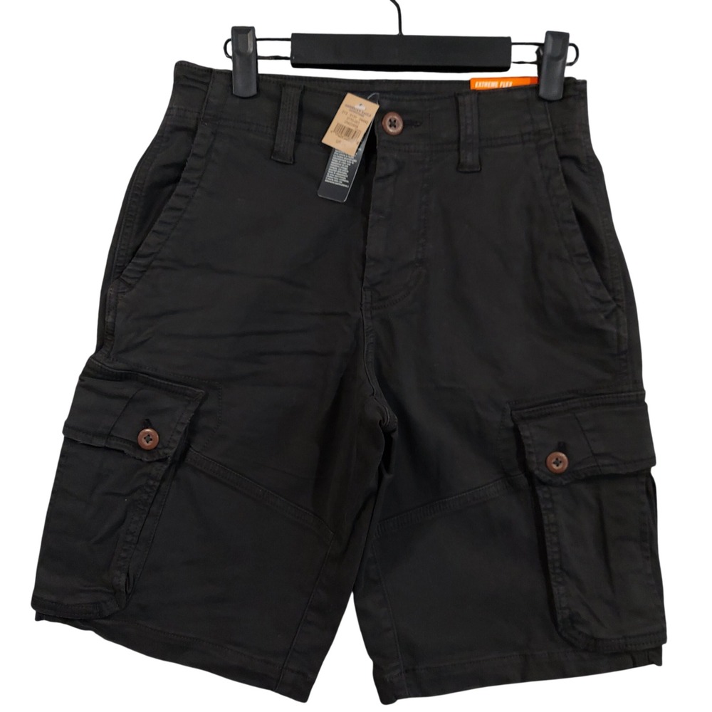 American Eagle Cargo Shorts Men 26 Black Extreme Flex Classic At The Knee 12381